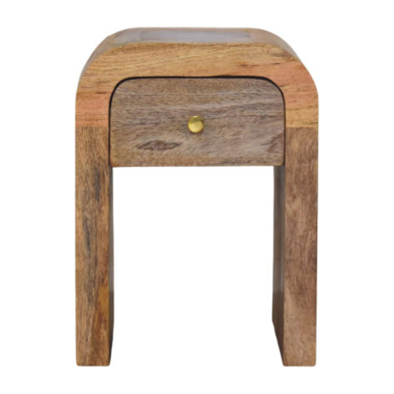Artisan Furniture - Solid Wood Mini Darcy -ish Nightstand with Curved Edges - Oak