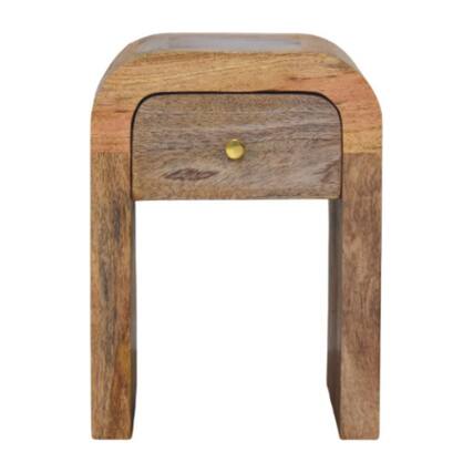 Front. Artisan Furniture - Artisan Furniture Solid Wood Mini Darcy Oak-ish Nightstand with Curved Edges - Oak.
