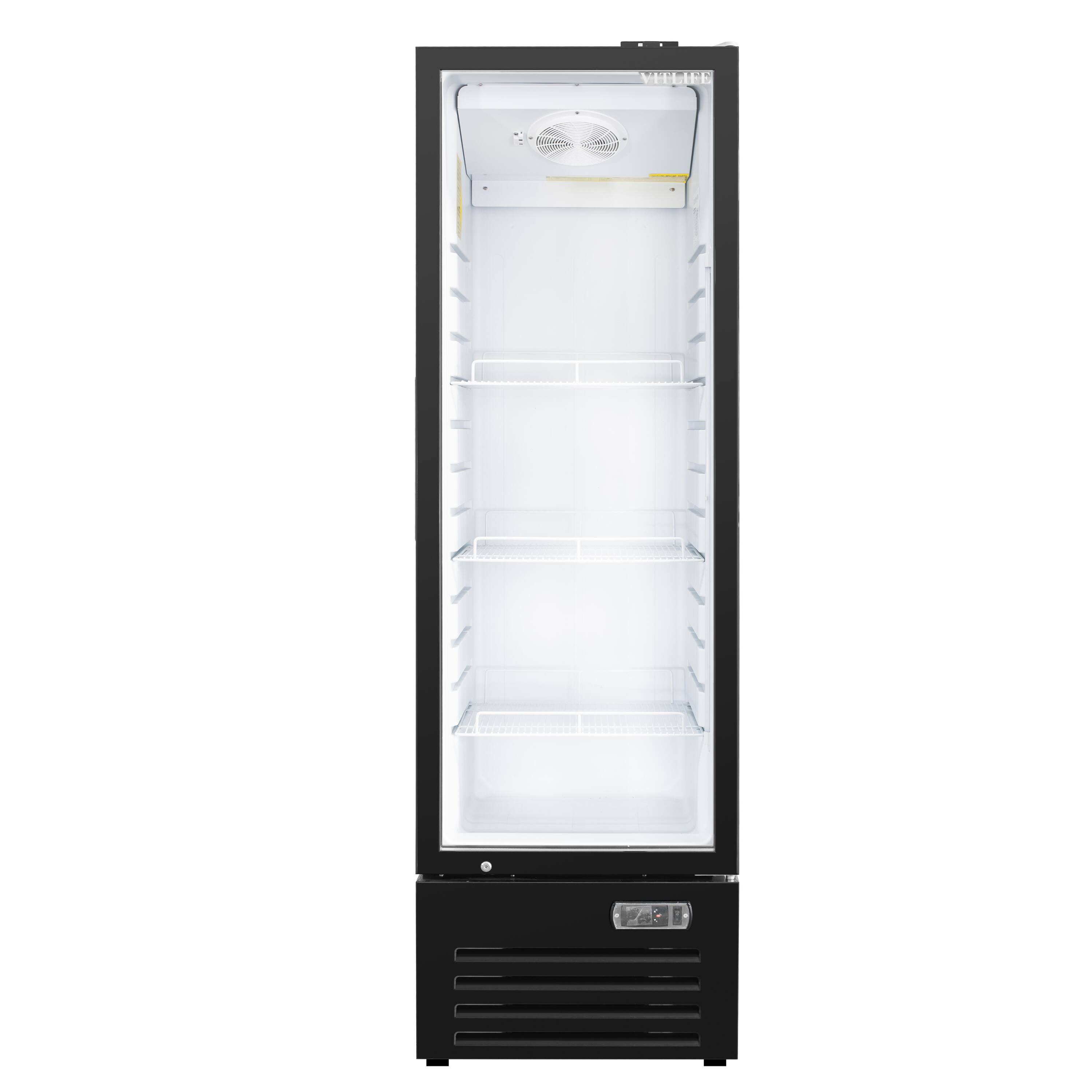 Back. Equator - Equator Vitlife 16.9 Cu Ft Commercial Glass Door Merchandiser Refrigerator, LED, Adjustable Shelves, Auto Defrost ETL - Black.