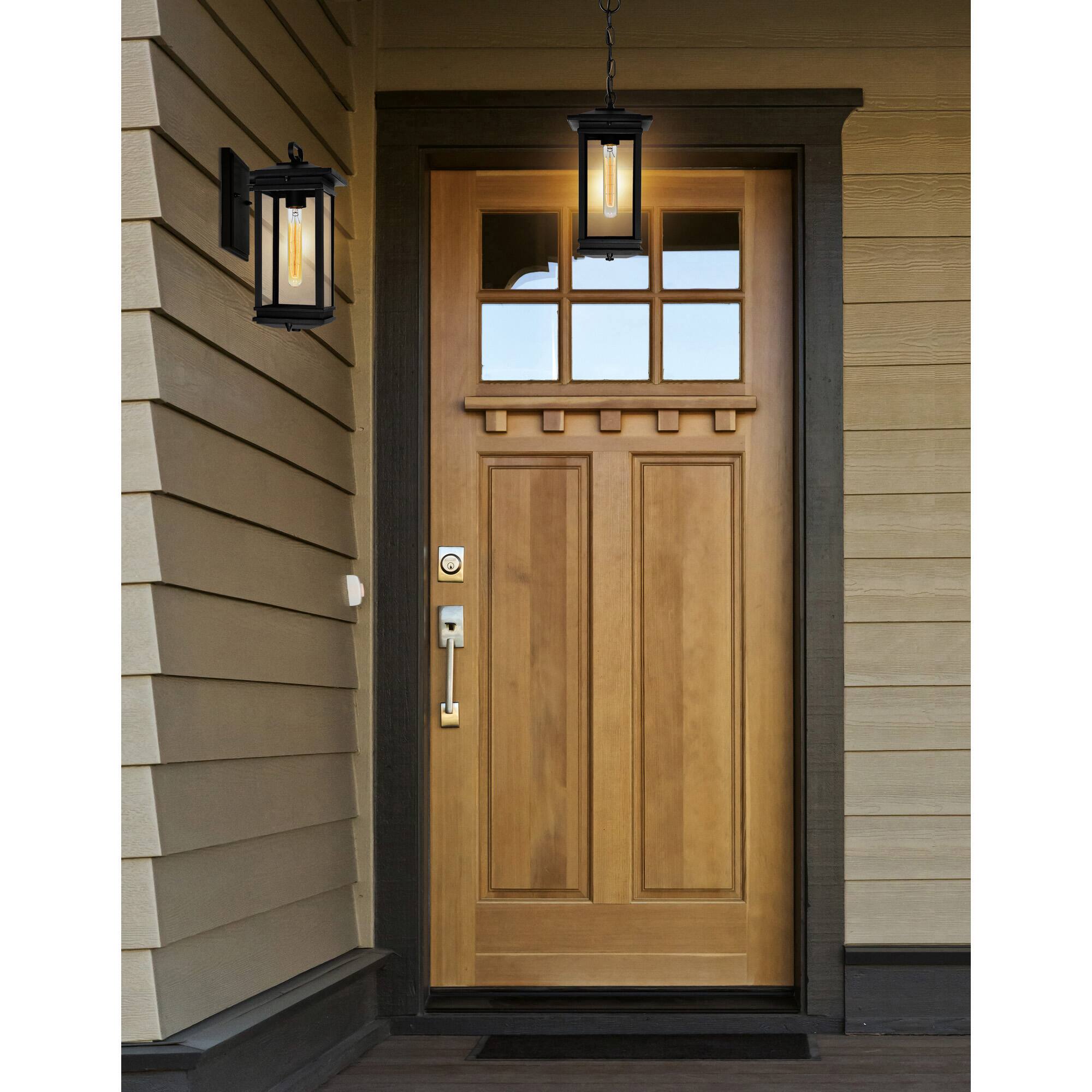 Alt View 2. CWI Lighting - Oakwood 1 Light Outdoor Black Pendant - Black.