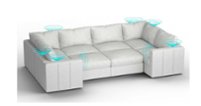 Lovesac - 8 Seats + 10 Sides Corded Velvet & Lovesoft with 8 Speaker Immersive Sound + Charge System - Sky Grey - Angle_Zoom
