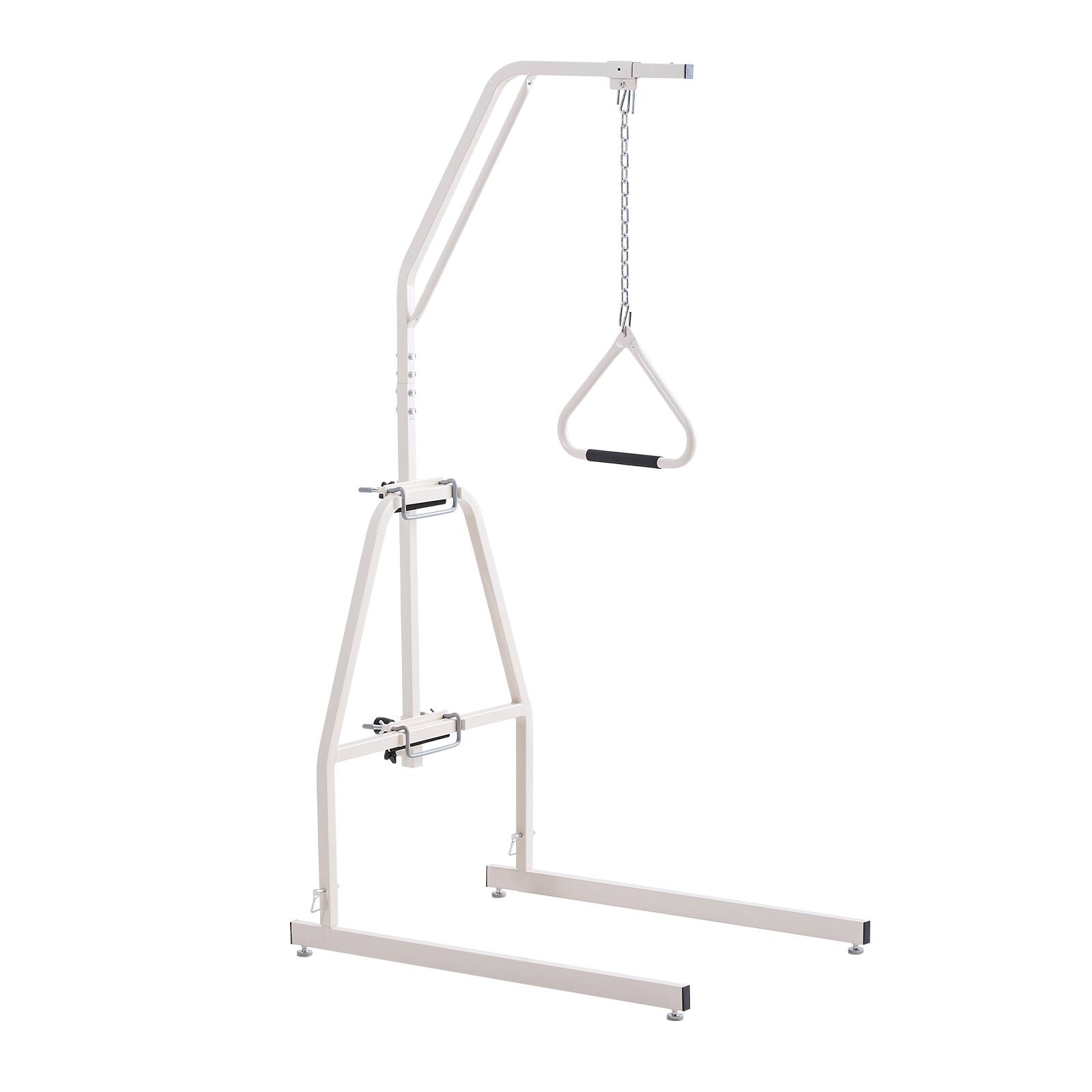 Front. VEVOR - Trapeze Bar for Bed Mobility, Bed Trapeze with Clamps and Floor Stand, 250LBS Weight Capacity Bed Pull Up Assist - White.