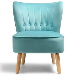 Kadyn - Armless Accent Chair, Wingback Sofa Chair,Reading Chair,Armless Accent Chair Tufted Velvet Leisure Chair - Green