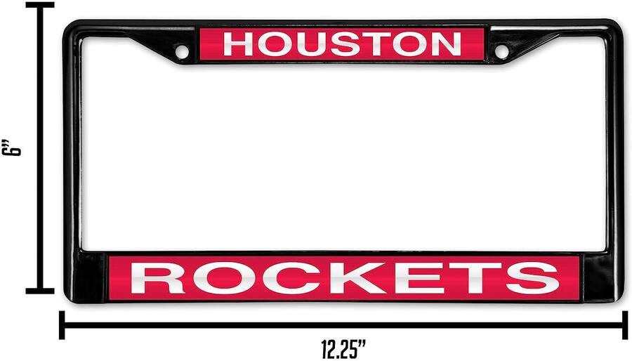 Houston Rockets License Plate Rico Industries Houston Rockets NBA Black Metal Laser Cut License Plate ...