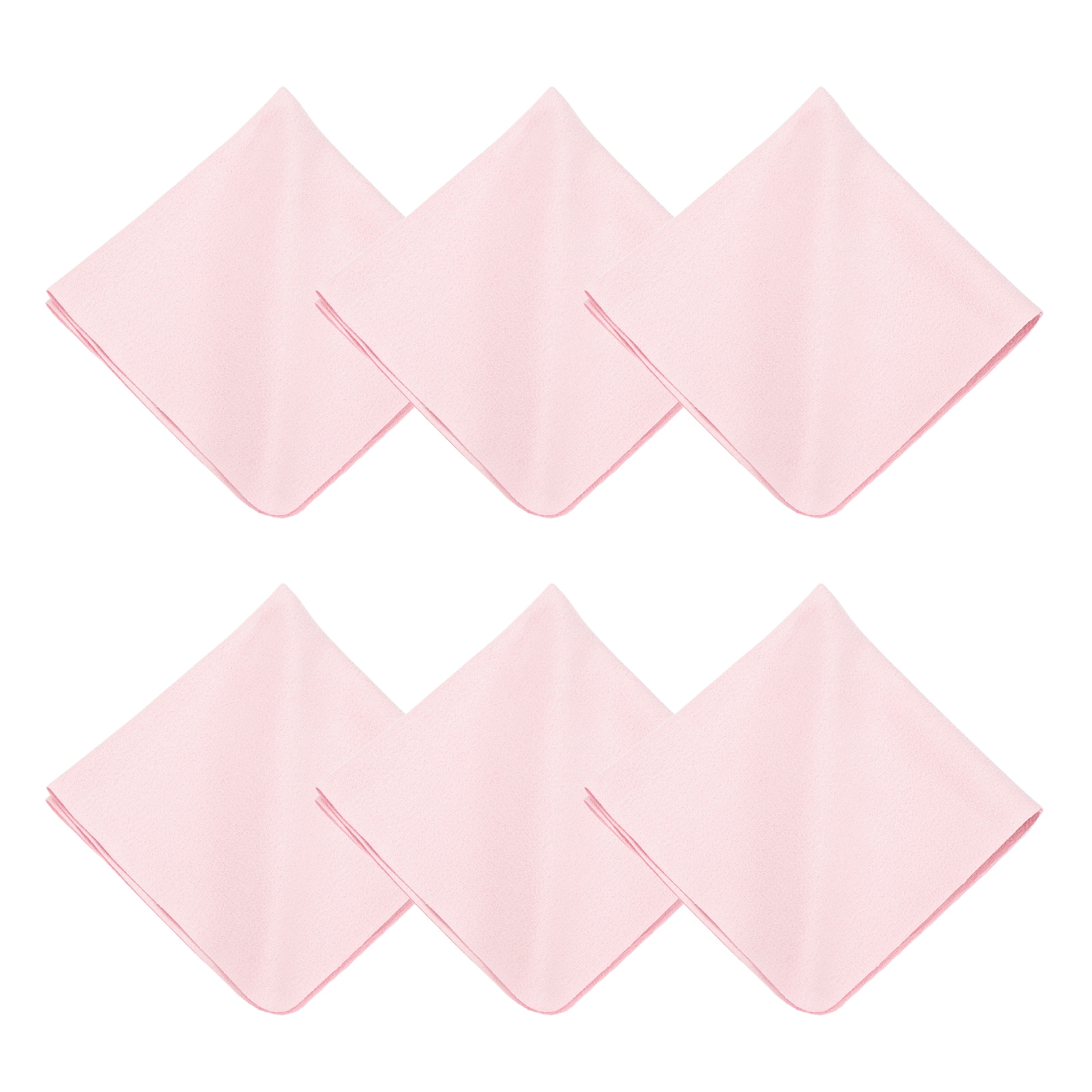 Unique Bargains - 6pcs Microfiber Cleaning Cloth 12 inch for Glasses Screens Phones Lenses - Pink