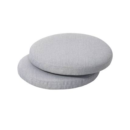 Front. Nuu Garden - Outdoor 2-Pack 15'' x 1.4" Round Chair Seat Cushions with Straps - Gray.
