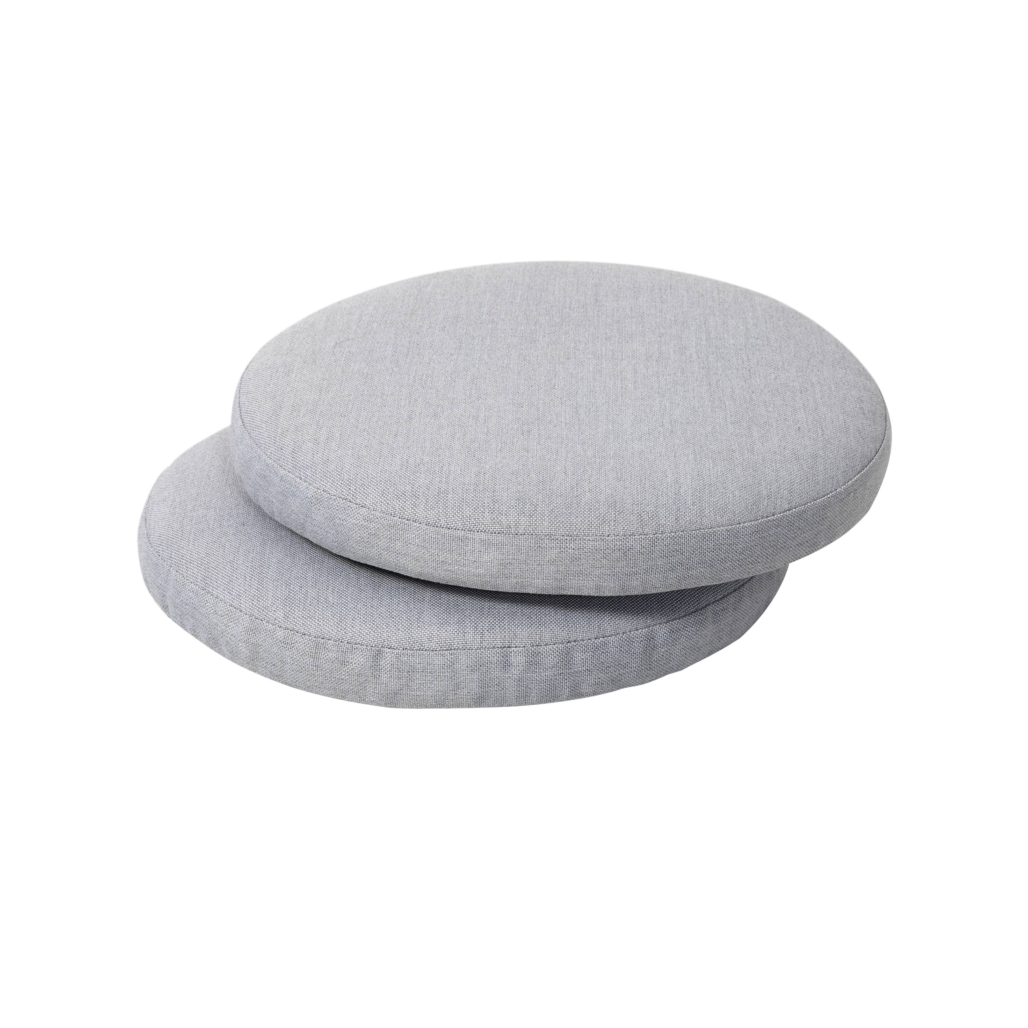 Front. Nuu Garden - Outdoor 2-Pack 15'' x 1.4" Round Chair Seat Cushions with Straps - Gray.