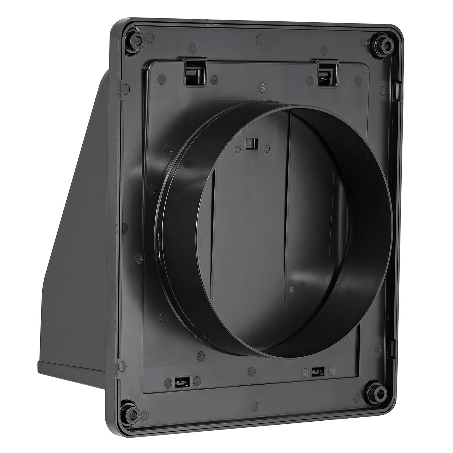 Left. Lambro - 6-In. Plastic Wall Exhaust or Air Intake Vent with Hinged Screen, Removable Damper, 1.25-In. Collar, 3510.