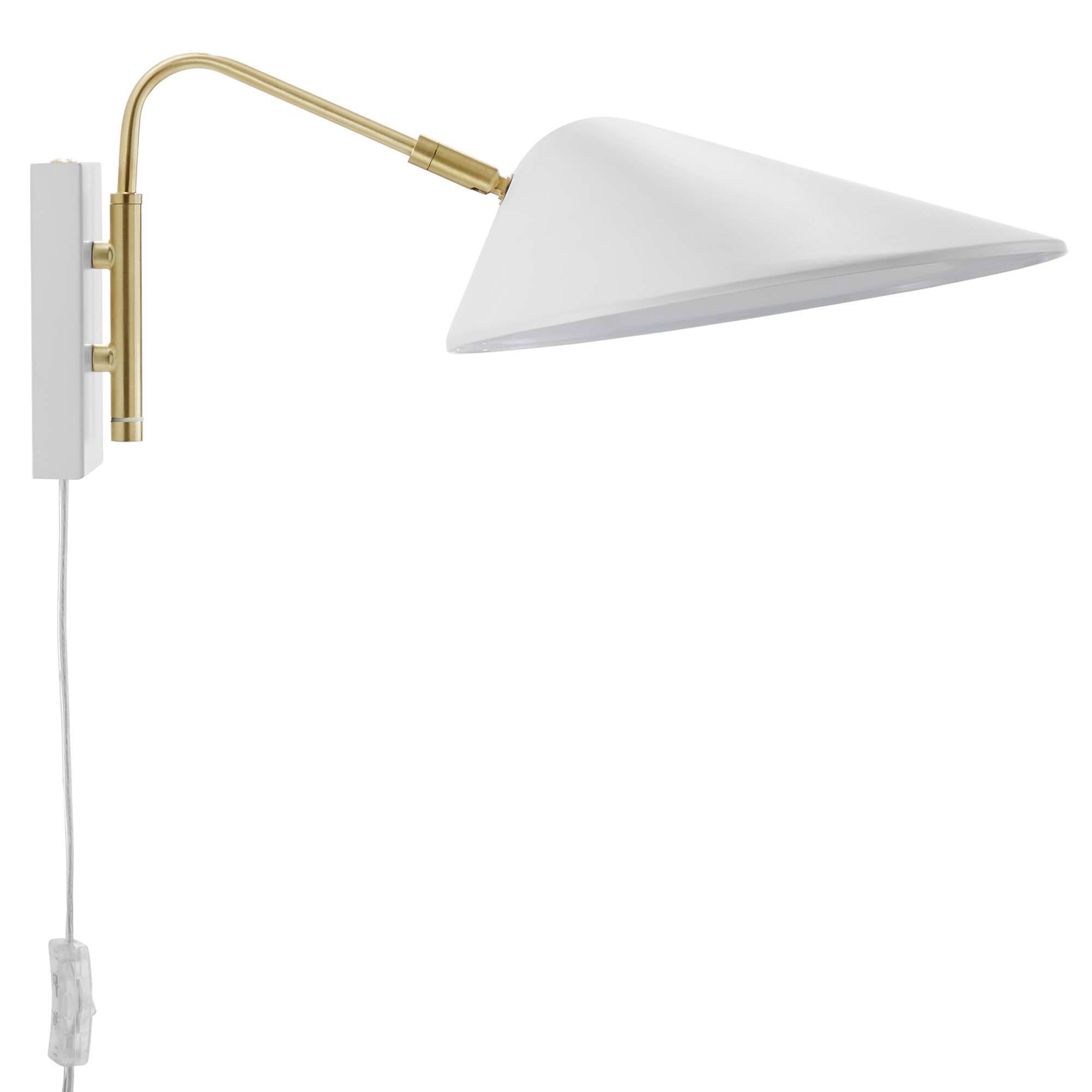 Alt View 2. Modway - Journey 7" Swing Arm Wall Sconce by Modway - White.