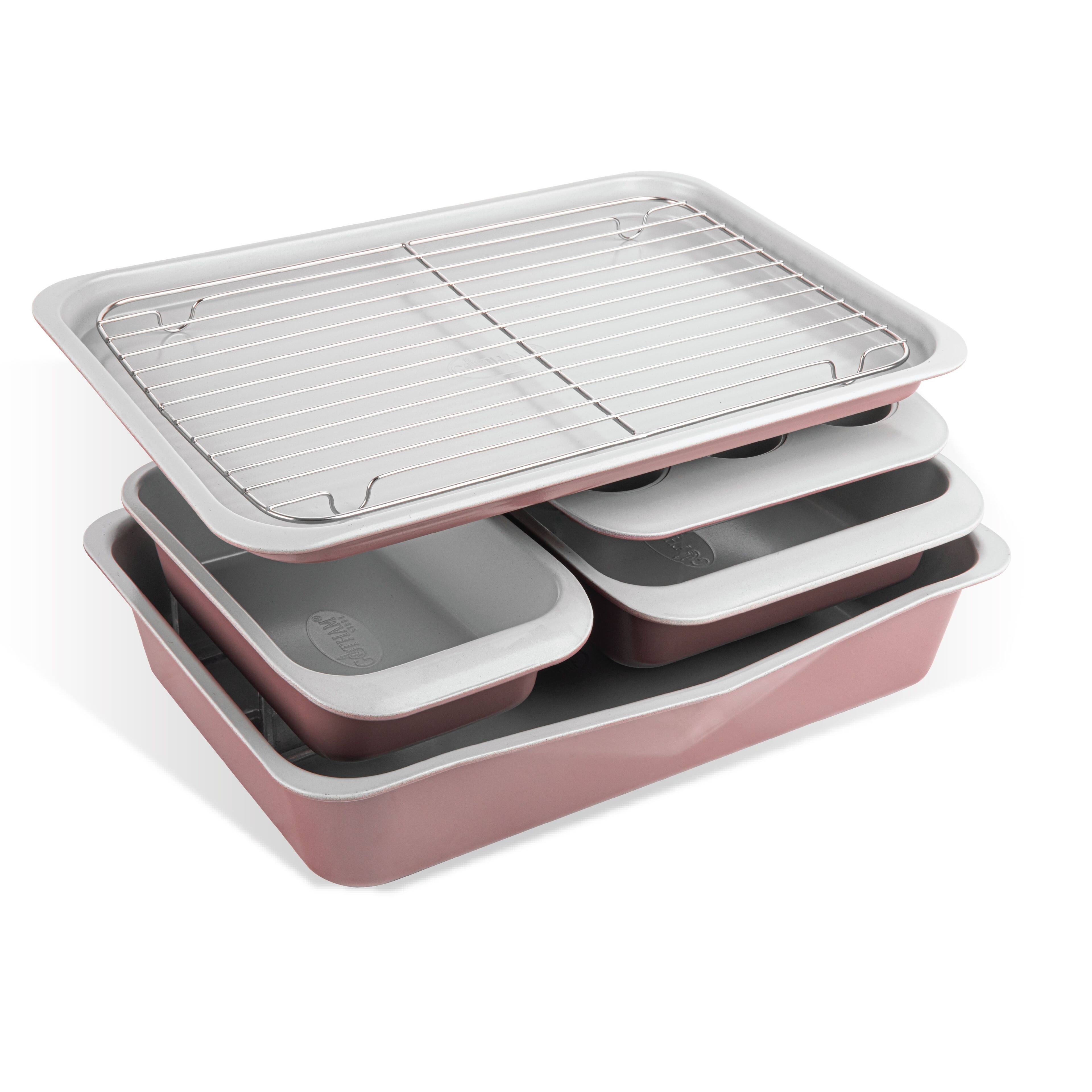 Gotham Steel - 6 Piece Nonstick Ceramic Stackable Bakeware Set - Mauve