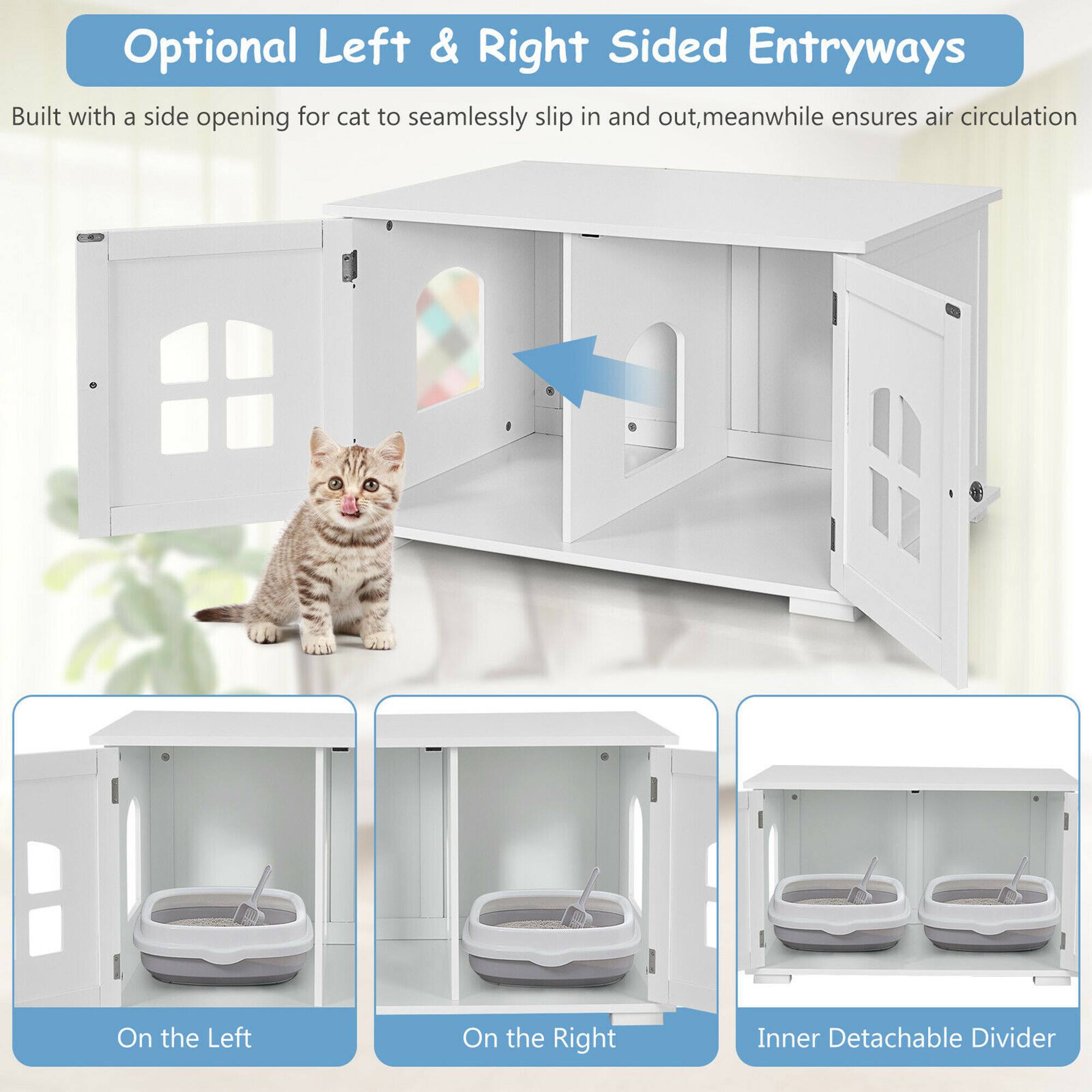 Optional Left & Right Sided Entryways

Built with a side opening for cat to seamlessly slip in and out, meanwhile ensures air circulation

On the Left

On the Right

Inner Detachable Divider