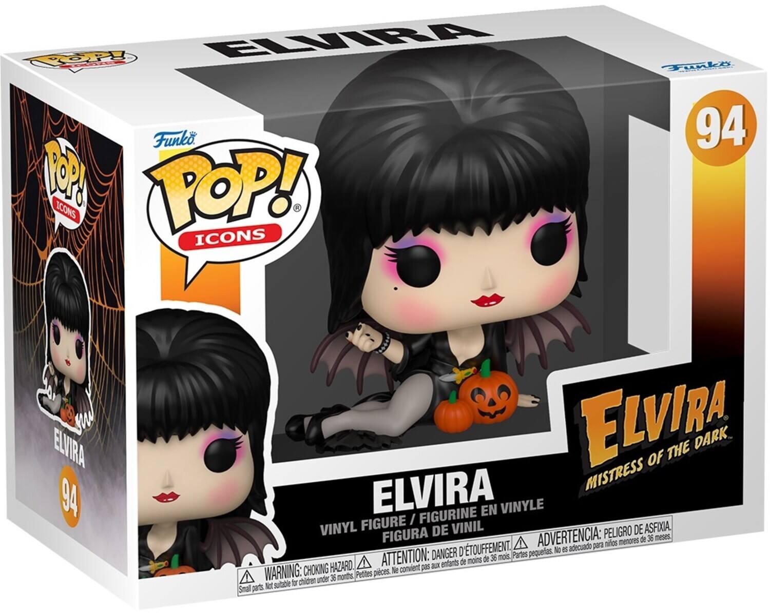 Funko Pop! Icons

Elvira

Vinyl Figure / Figurine en Vinyle

Figura de Vinil

Peligro de asfixia

Advertencia: peligro de asfixia

No es adecuado para niños menores de 36 meses

Attention: Danger d'étouffement

Petites pièces. Ne convient pas aux enfants de moins de 36 mois

Warning: Choking hazard

Not suitable for children under 36 months

Small parts

Elvira Mistress of the Dark

94