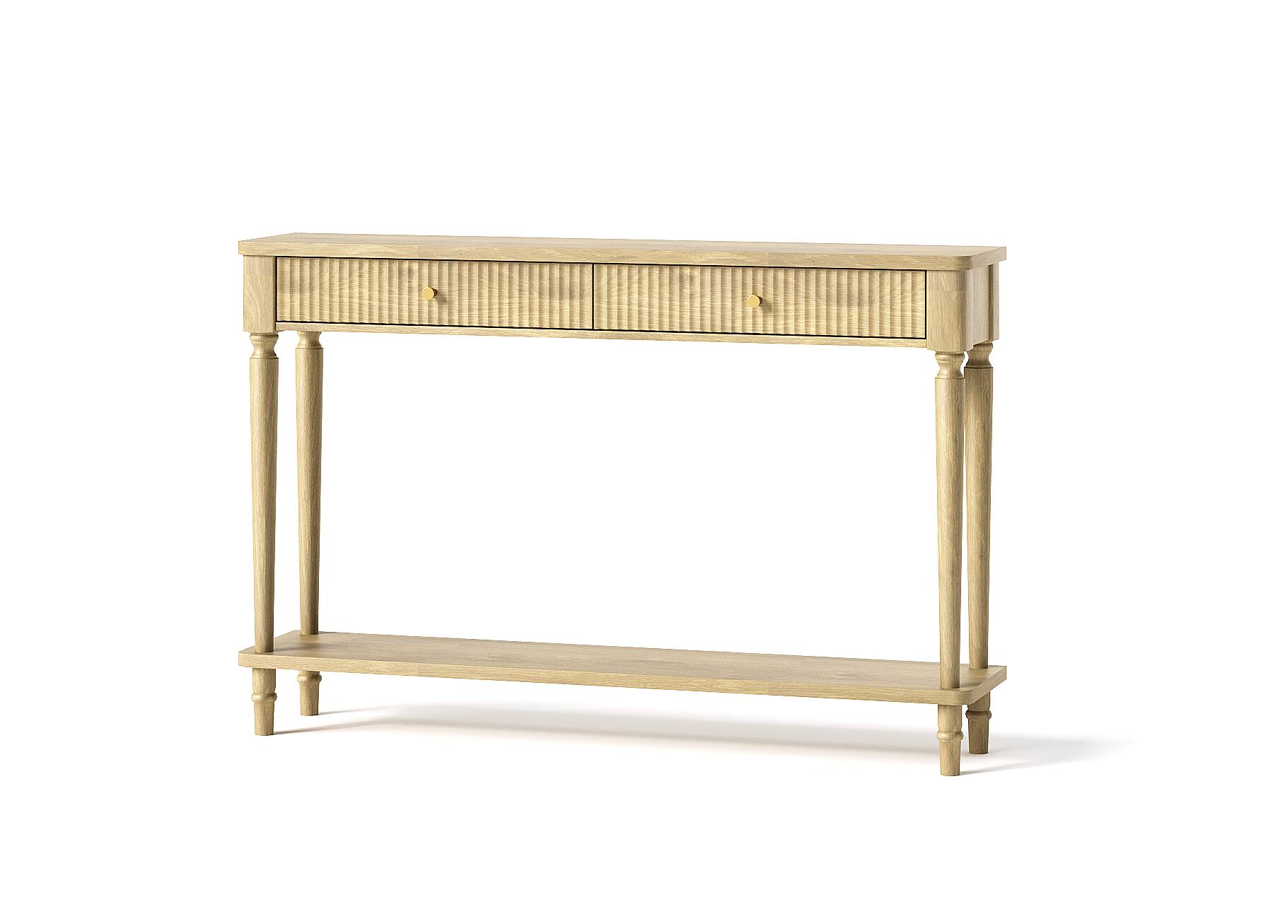 Bestier - Console Table with Storage, Entryway Table with 2 Drawers, Wooden Legs Vertical Ribbed Hallway Table for Living Room - 55'' Natual Oak price history on PriceWatchPro