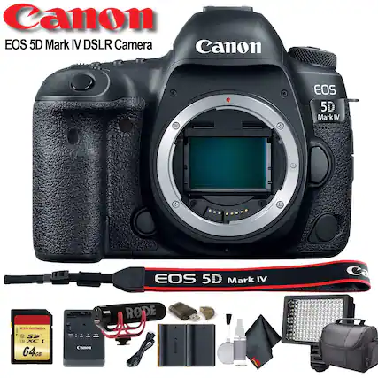 Canon EOS 5D Mark IV DSLR Camera
Canon X EOS 5 Mark IV
EOS 5D Mark IV
Canon RUS-WSOMIS
64GB
Canon RODE
Canon 1