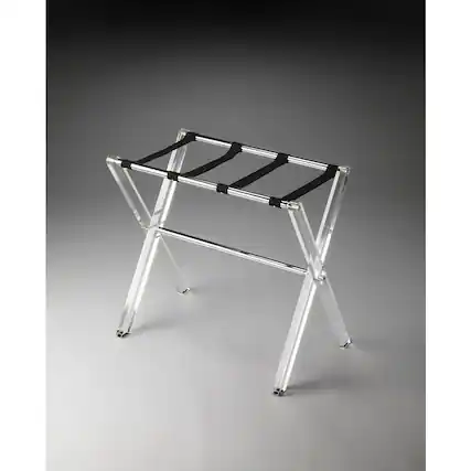 Front. Butler Specialty - Crystal Clear Folding Acrylic Luggage Rack - Clear.
