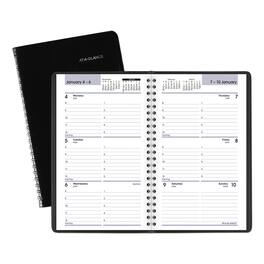 AT-A-GLANCE - DayMinder Block Format Weekly Appointment Book 8.5 x 5.5 Black Cover 12 Month Jan to Dec 2026