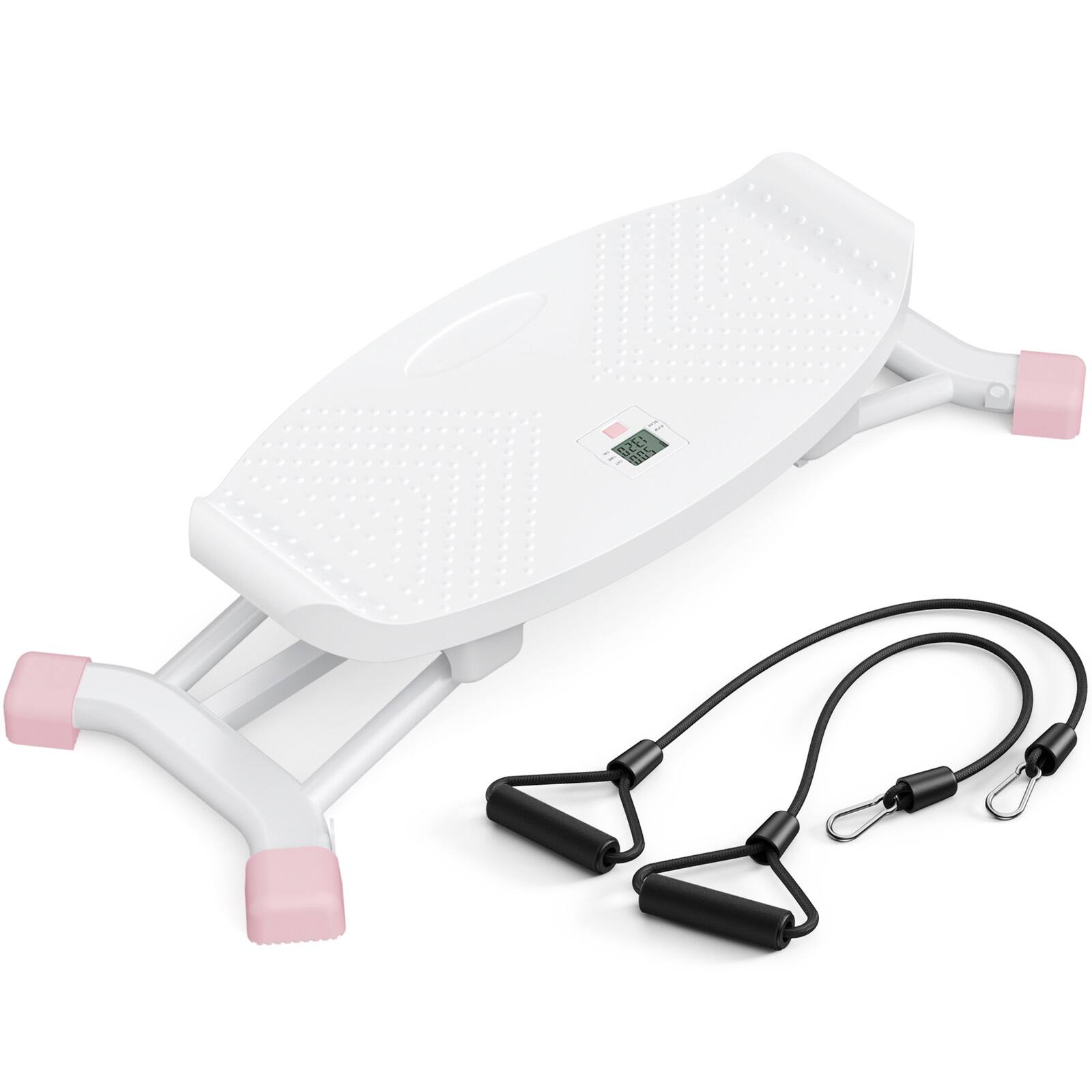 MERACH - Slide Steppers for Exercise at Home Stair Stepper with Resistance Bands - White