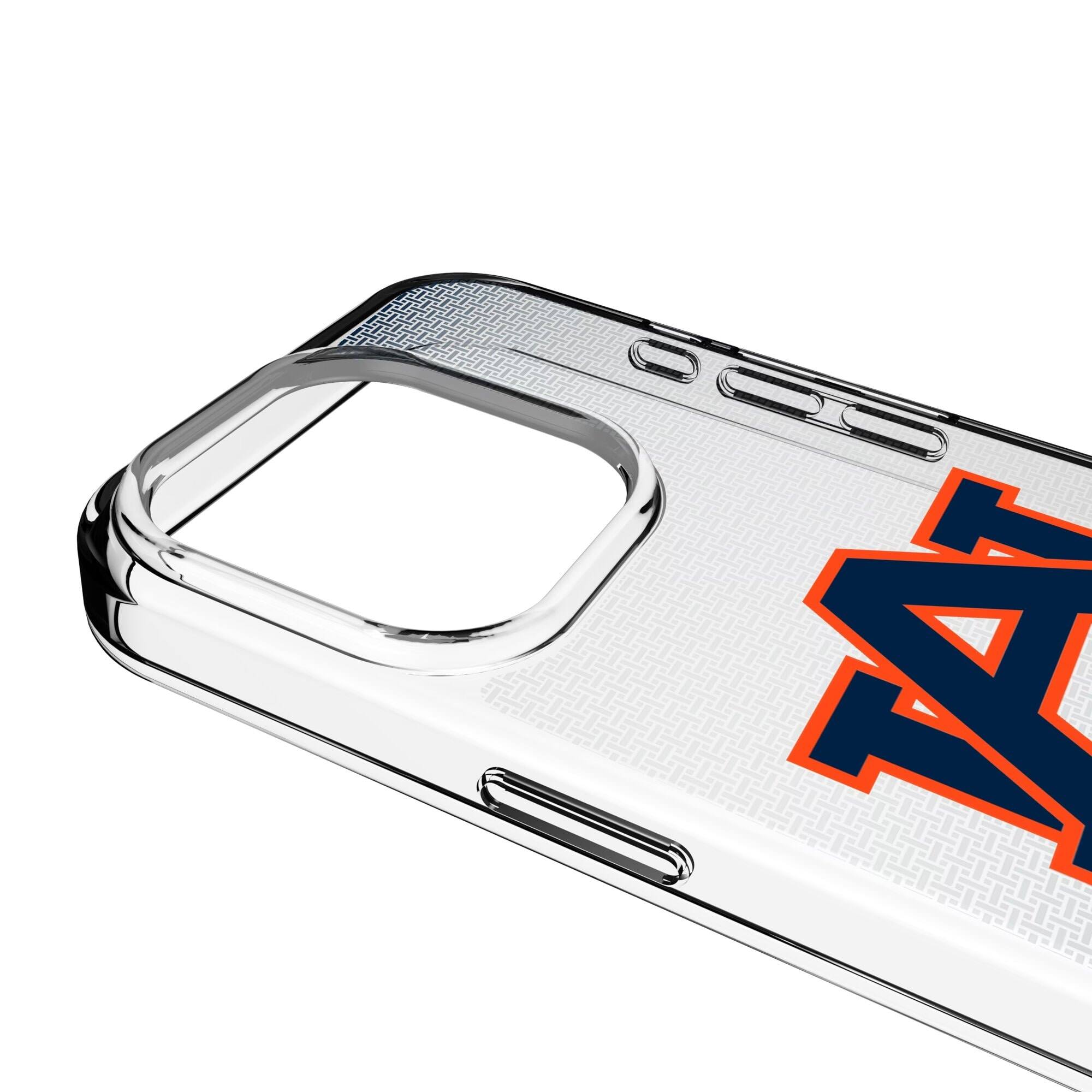 Alt View 2. Keyscaper - Auburn Tigers Linen Logo iPhone Clear Case - 13 mini - Multicolor.