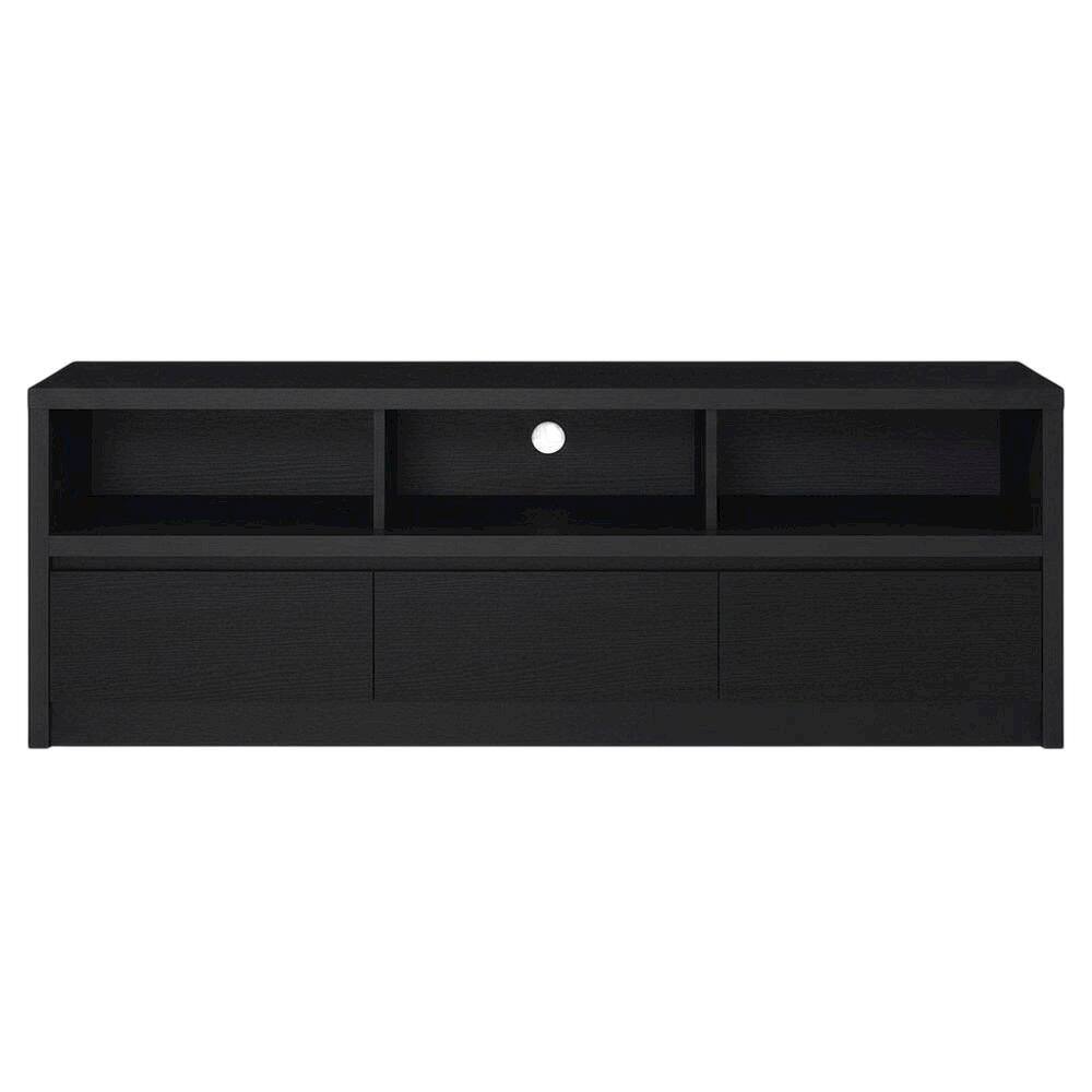Alt View 3. FurniFact - Black 59-Inch TV Stand with 3 Drawers and Contemporary Style - Black.