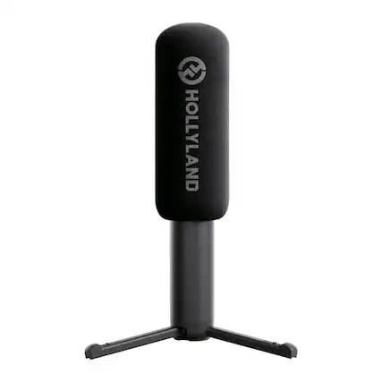 Front. HOLLYLAND - Interview Adapter for Wireless Microphones Handheld and Desktop Use - Black.
