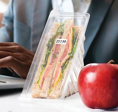 Alt View 2. Garvey - Labels, 1-Line, White, 1,200 Labels/Rolls, 16 Rolls/Box - White.