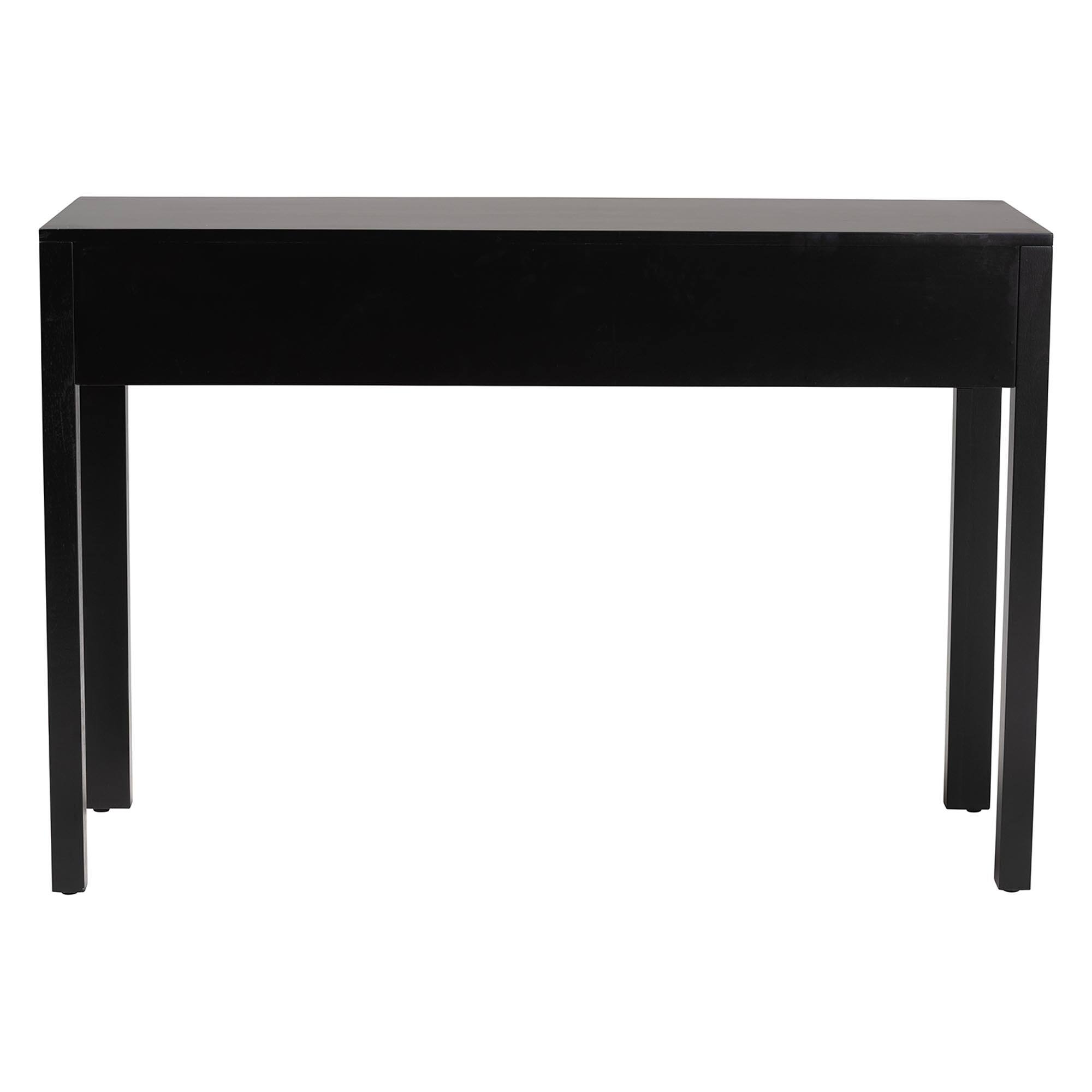 Alt View 1. bali & pari - Leah Console Table - 3-Drawer Accent Table with Fluted Wood Detailing for Living Room, Hallway, or Entryway - Black.