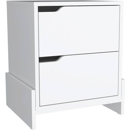 Front. TuHome - Luss Nightstand White MDF - White.