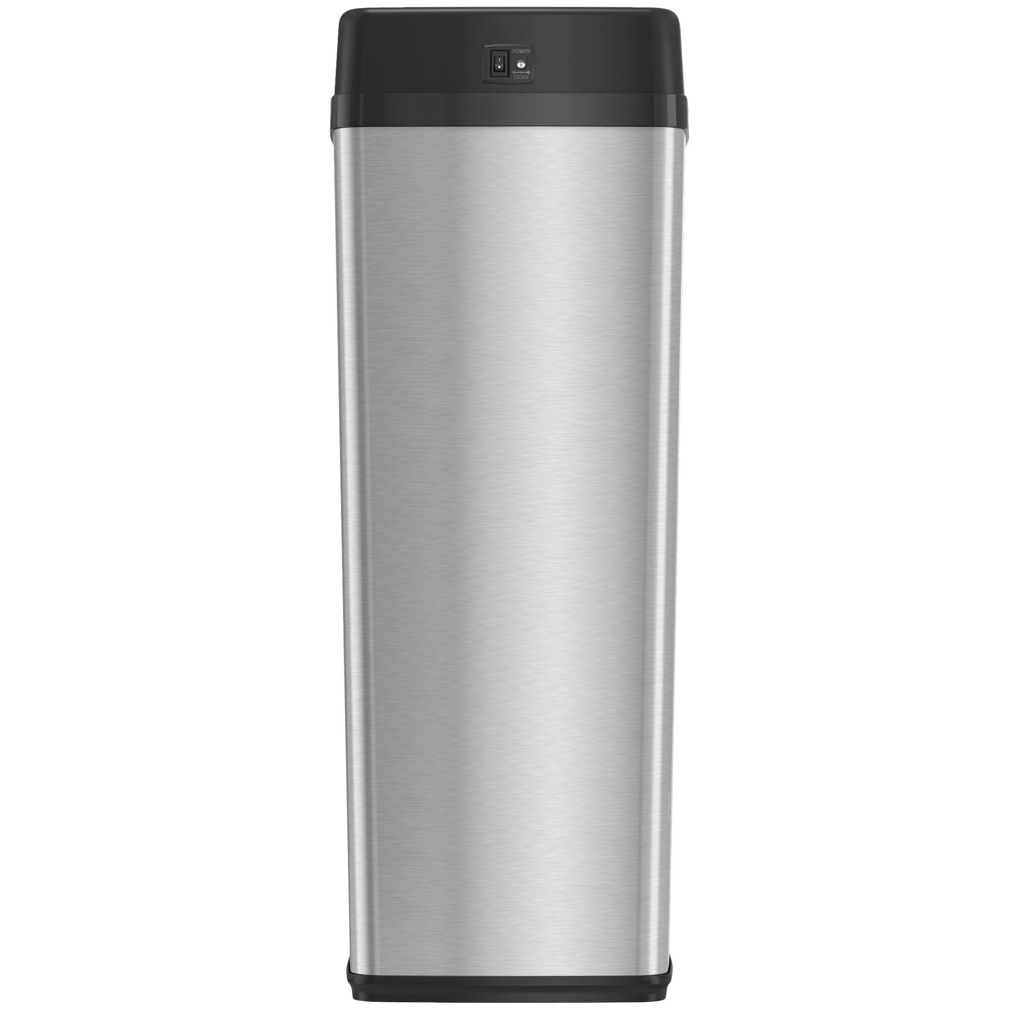 Alt View 16. iTouchless - 14 Gallon Sliding Lid Sensor Trash Can with AbsorbX Odor Control System, Automatic Kitchen Bin - Stainless Steel.