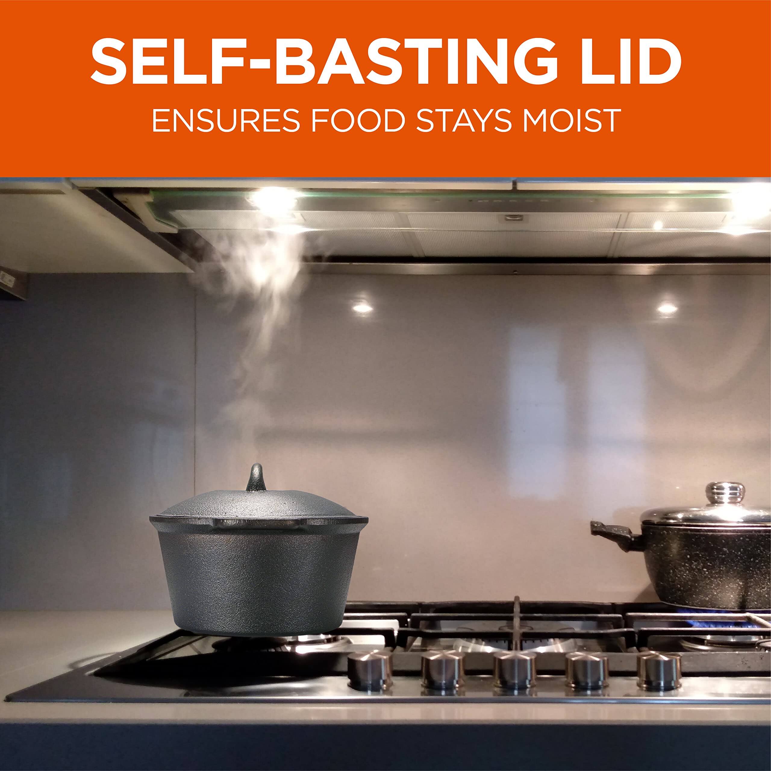 SELF-BASTING LID
ENSURES FOOD STAYS MOIST