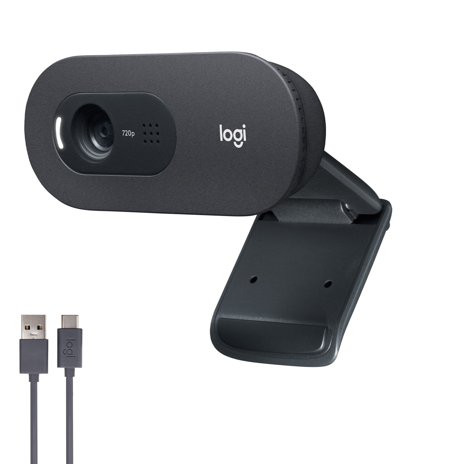 Alt View 13. Logitech - C505 720 Webcam with Long-Range Mic - Black.