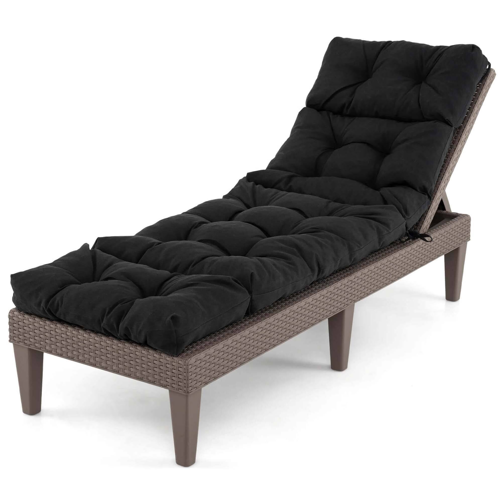Alt View 4. Gymax - Gymax 73'' Lounge Chaise Cushion Padded Recliner Cushion Black - Black.