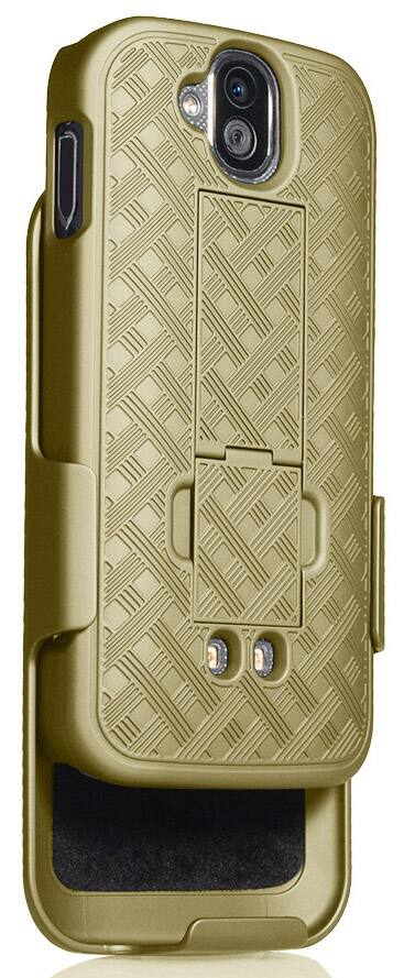 Alt View 5. Nakedcellphone - Case with Stand and Belt Clip Holster for Kyocera DuraForce Pro - Gold.