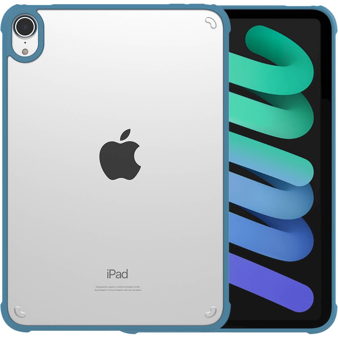 Alt View 11. SaharaCase - Hybrid-Flex Series Case for Apple iPad mini (A17 Pro) and Apple iPad mini (6th Generation 2021) - Clear Blue.