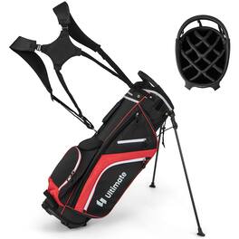 Gymax - Golf Stand Bag Golf Club Bag w/ 14 Way Top Dividers & 6 Pockets & Carrying Handles - Red