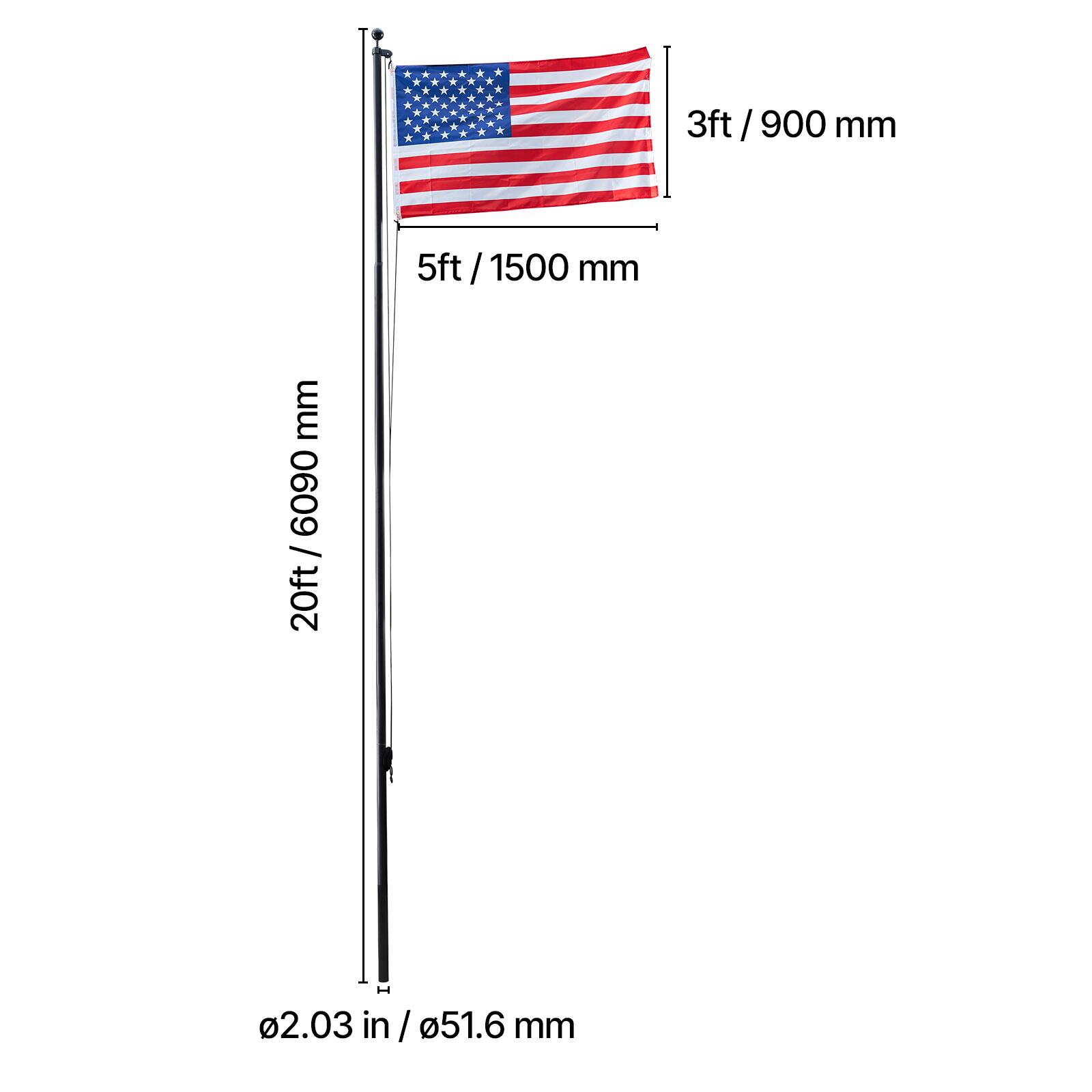 3ft / 900 mm  
5ft / 1500 mm  
20ft / 6090 mm  
0.03 in / 0.516 mm