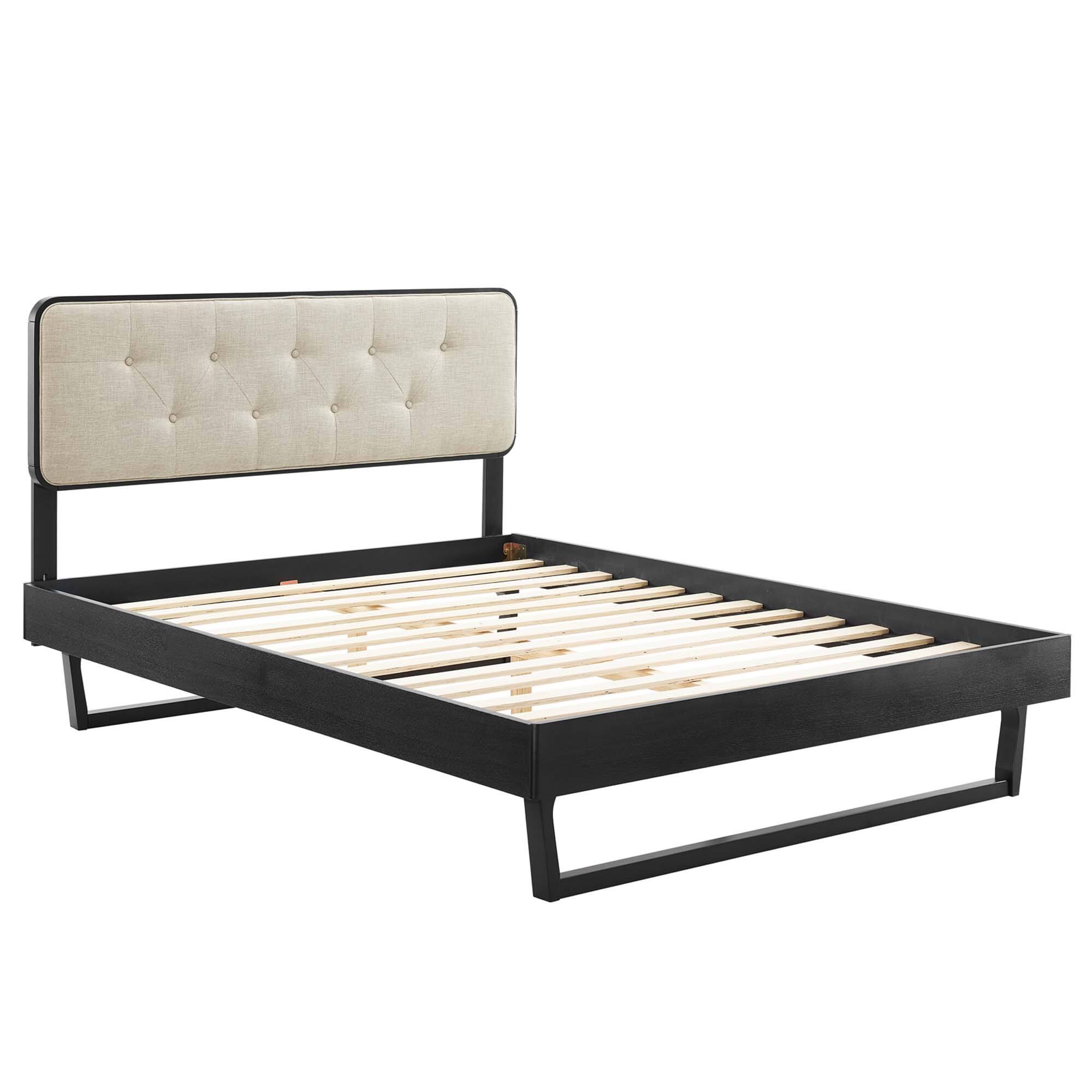 Alt View 7. Modway - Bridgette Wood Full Platform Bed With Angular Frame - Brown.