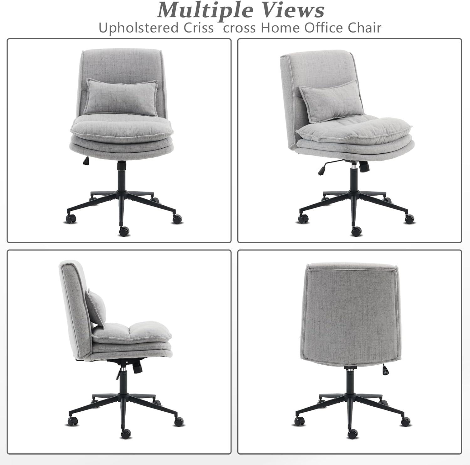 Multiple Views Upholstered Criss cross Home Office Chair