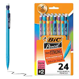 BIC - Xtra Strong Mechanical Pencils, 0.9mm, #2 Hard Lead, 24/Pack - Black