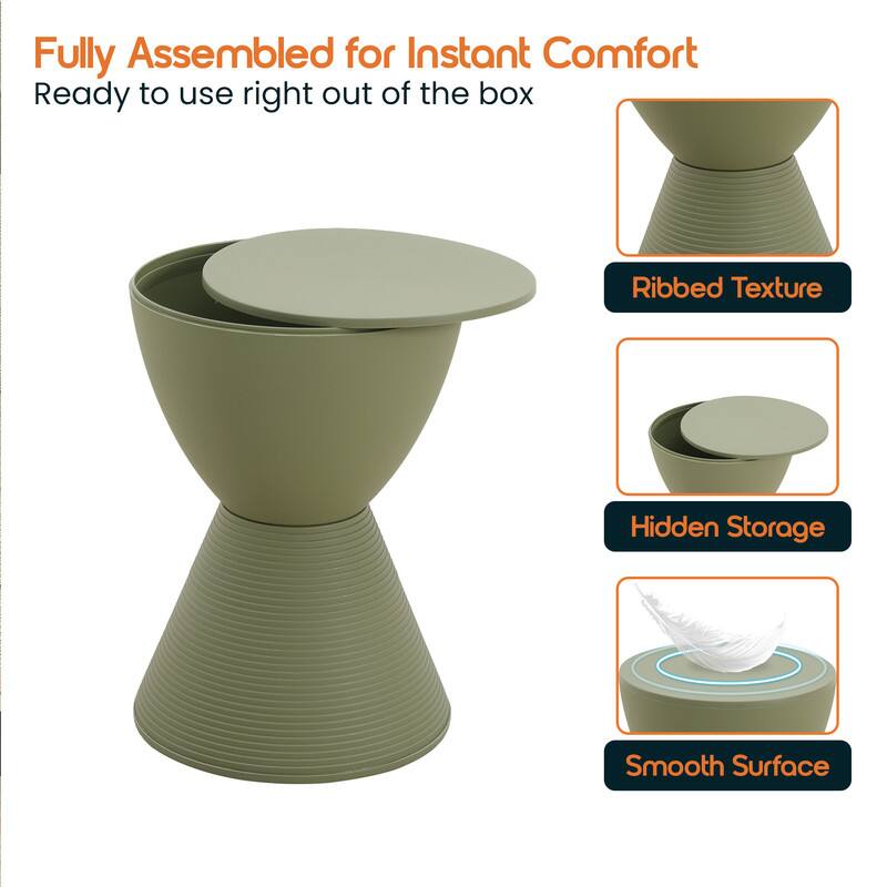Fully Assembled for Instant Comfort  
Ready to use right out of the box  

- Ribbed Texture  
- Hidden Storage  
- Smooth Surface