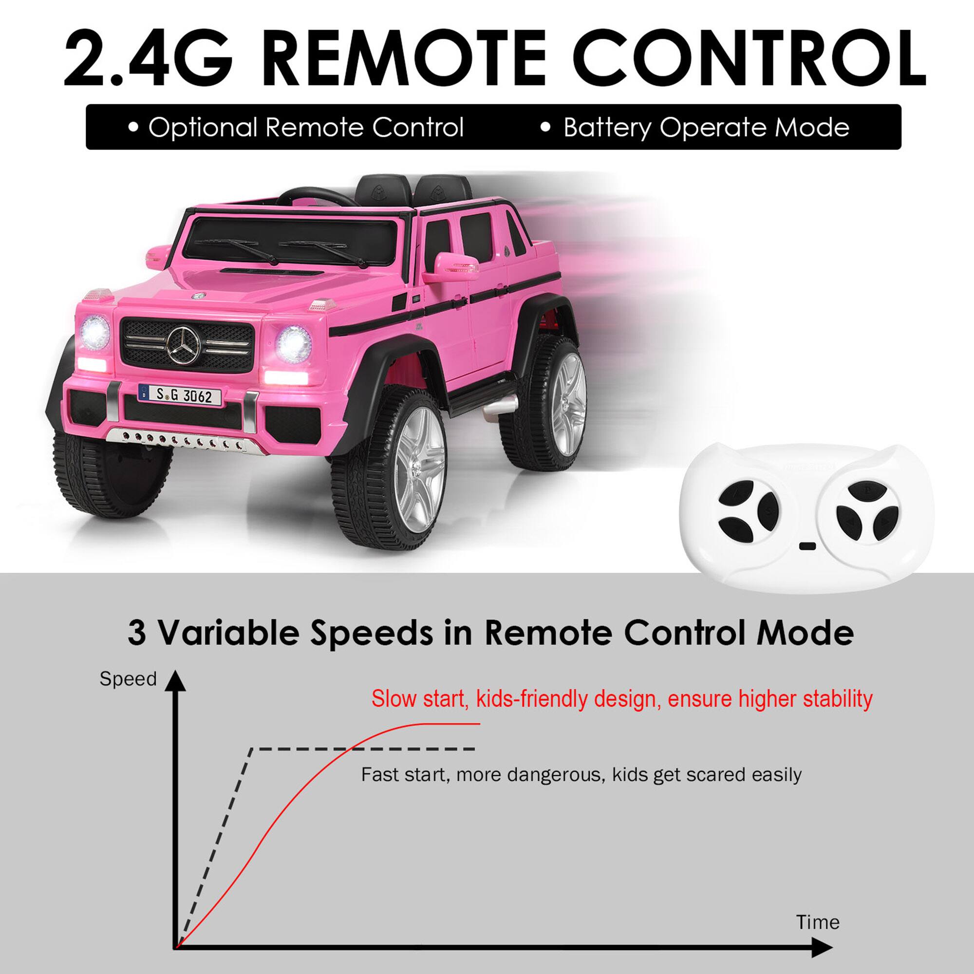 2.4G REMOTE CONTROL  
- Optional Remote Control  
- Battery Operate Mode  

3 Variable Speeds in Remote Control Mode  
- Slow start, kids-friendly design, ensure higher stability  
- Fast start, more dangerous, kids get scared easily  

Speed  
Time