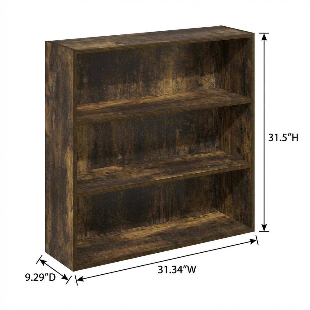 FurniFact - 3-Tier Open Shelf Bookcase with Modern Design - Amber Pine price history on PriceWatchPro