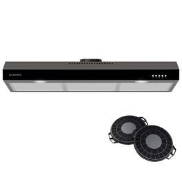 Jeremy Cass - 30 inches - Convertible - Under cabinet Range Hood - Black