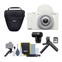 Sony - ZV-1F Vlog Camera (White) Bundle with Content Creation Kit and Accessory
