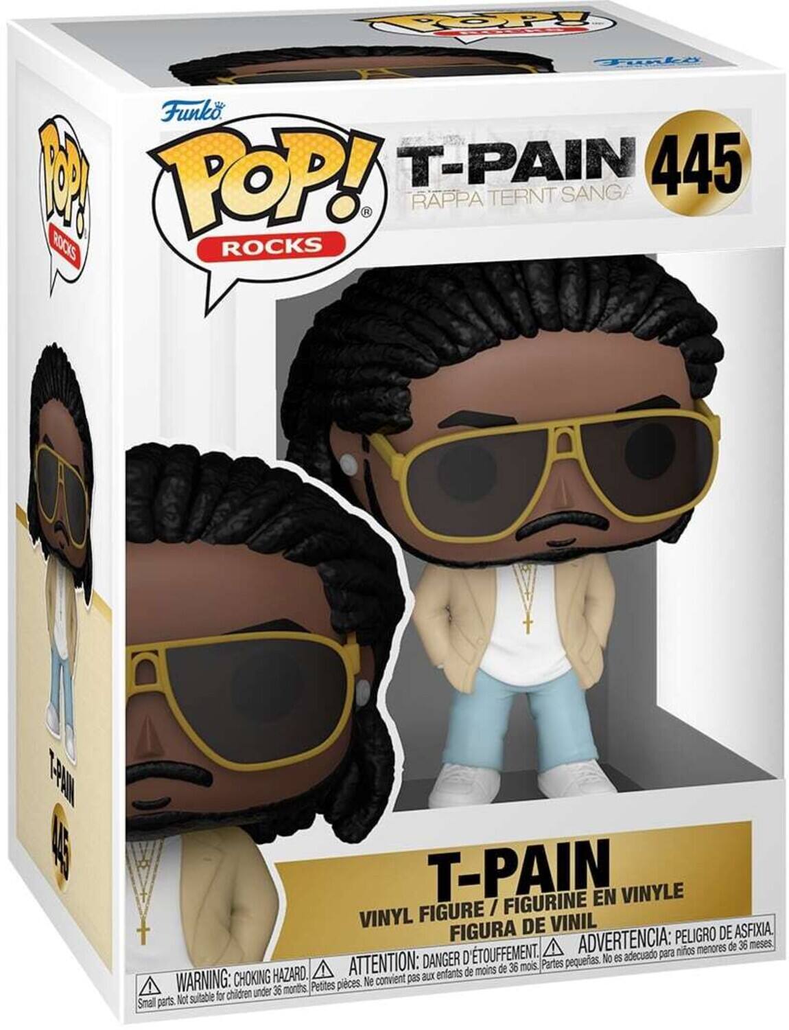 Funko Pop! T-Pain 445 Rappa Ternt Sanga Rocks Rocks T-Pain 445 T-Pain figurine en vinyle figure / figurine en vinyl figura de vinil peligro de asfixia. d'etouffement. advertencia: niños menores de 36 meses. danger d'etouffement. attention: de 36 mois. Partes pequeas. hazard. enfants de moins 36 mois. Not suitable for children under 36 months. Petites pieces. No es adecuado para niños menores de 36 meses. Small parts.