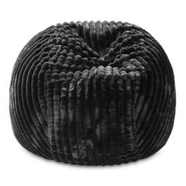 Jaxx - 5 Foot Saxx Bean Bag Chair for Adults - Luxe Faux Fur - Mondo Black