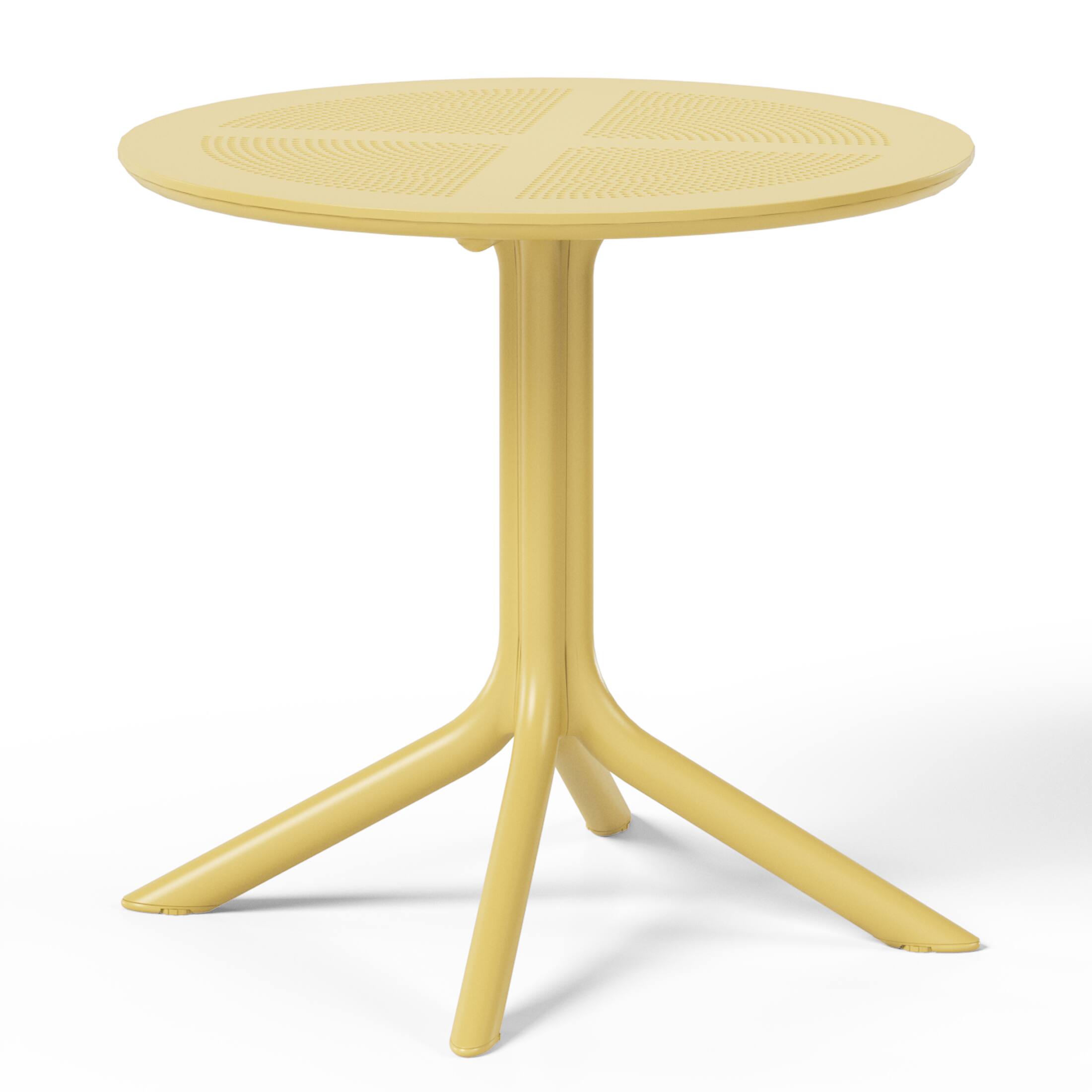 Alt View 1. WestinTrends - WestinTrends Playa 31.5" Round Plastic Outdoor Patio Dining Table for 4 - Yellow.