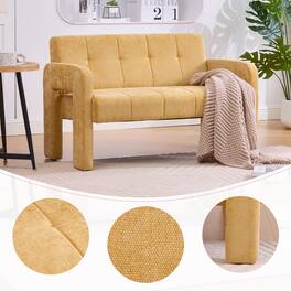 GOODSILO - Modern Double Armchair Sofa for Living Room and Bedroom with Dual Armrests and Comfortable Seating - Yellow