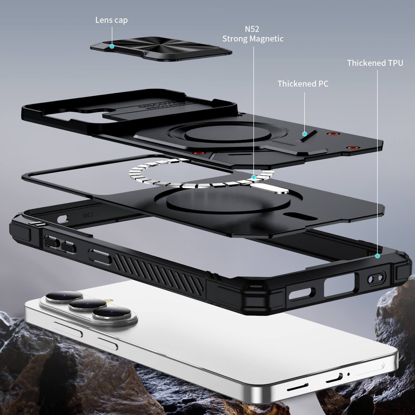 Lens cap N52 Strong Magnetic Thickened TPU Thickened PC