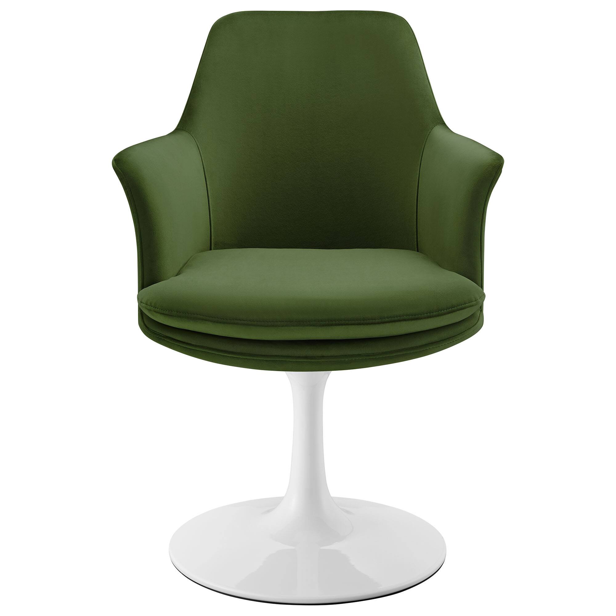 Alt View 5. Modway - Lippa Swivel Dining Armchair by Modway - White Moss Green.