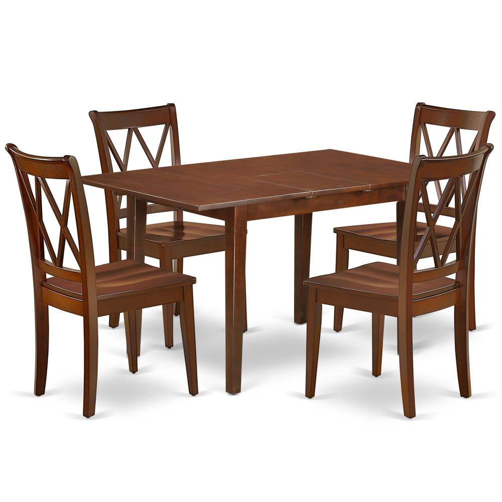 Back. East West Furniture - Dining Room Set Mahogany - Brown.